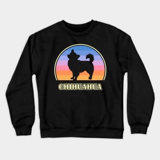 Long Haired Chihuahua Vintage Sunset Dog Crewneck Sweatshirt